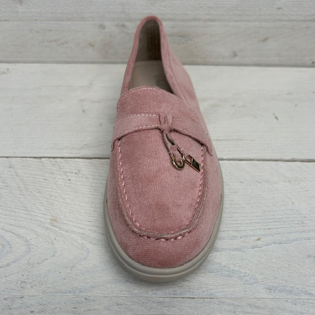 Suèdine espadrilles met leuke afwerking roze