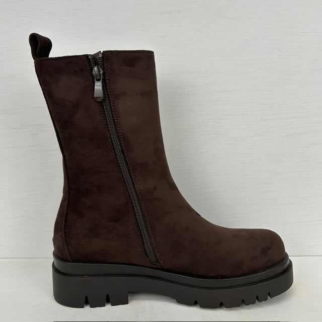 Stoere boots met elastiek bruin