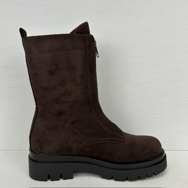 Geweldige boots met rits bruin