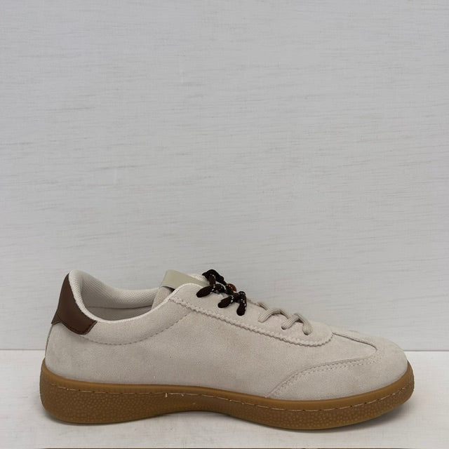 Geweldige retro sneakers met franjes beige