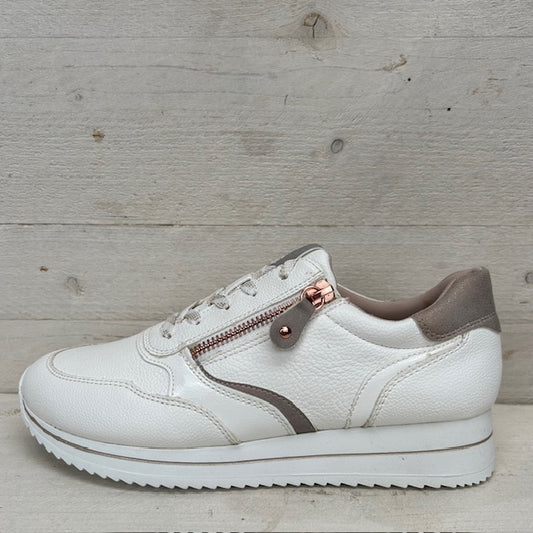 Jana sneakers white rosé gold