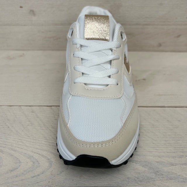 Sportieve sneaker met panter detail beige