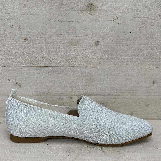 La Strada instappers 2111884 white/ silver knitted