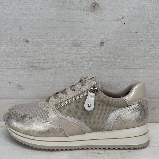 Jana sneakers beige gold