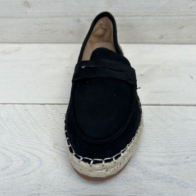 Espadrilles met gevlochten zool zwart
