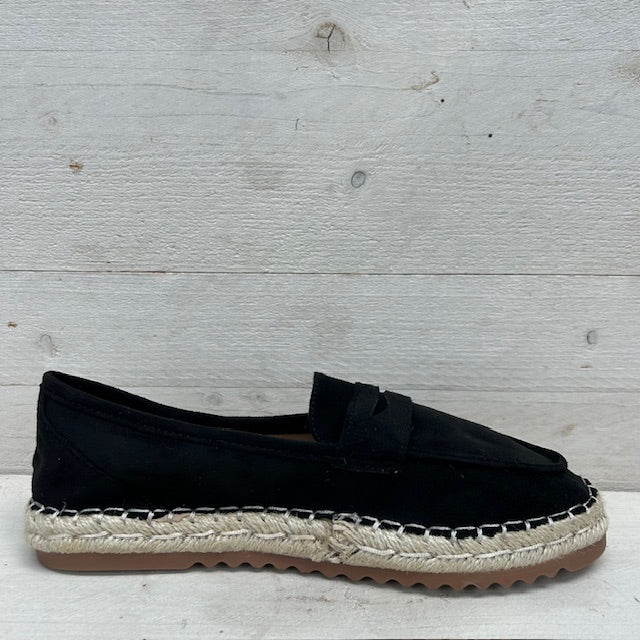 Espadrilles met gevlochten zool zwart