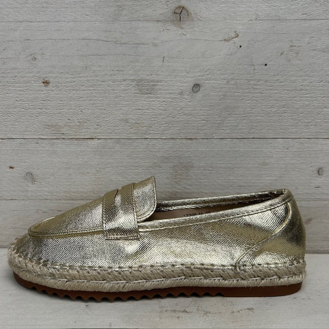 Espadrilles met gevlochten zool goud