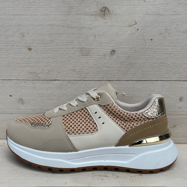 Sneakers met leuke afwerking khaki