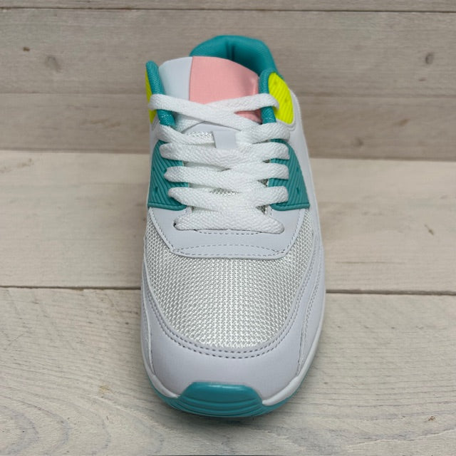 Air sneakers wit groen roze