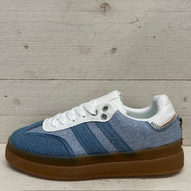Jeans retro sneakers blauw