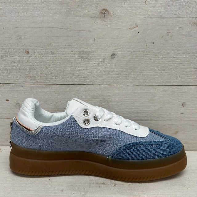 Jeans retro sneakers blauw