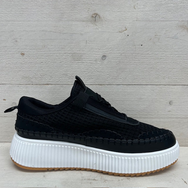 Leuke sneakers met ribbelzool zwart
