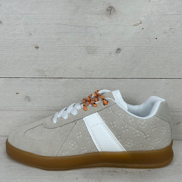 Retro sneakers met gaaf design beige