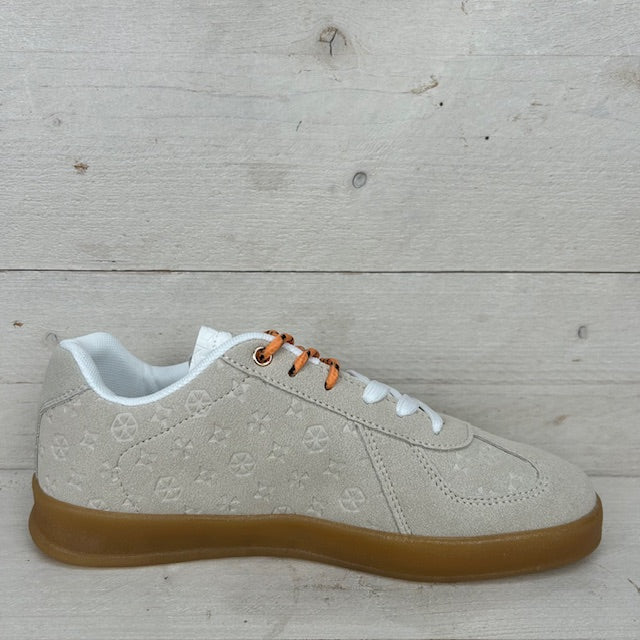 Retro sneakers met gaaf design beige