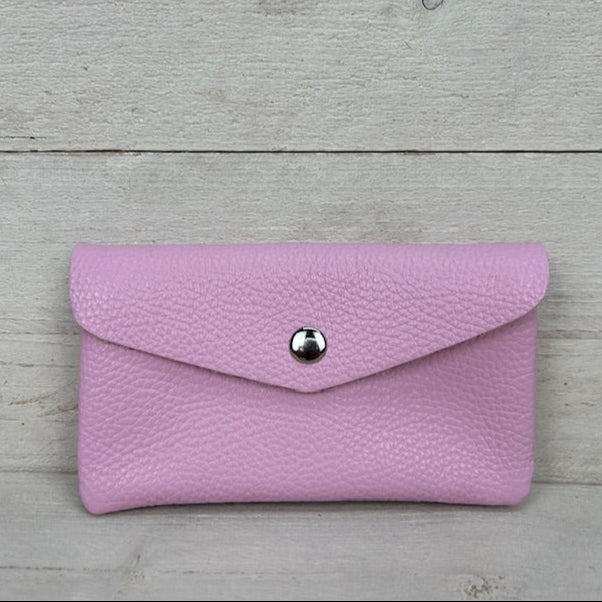 Real leather portemonnee lila