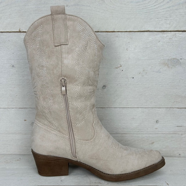 Gave suèdine cowboylaars beige