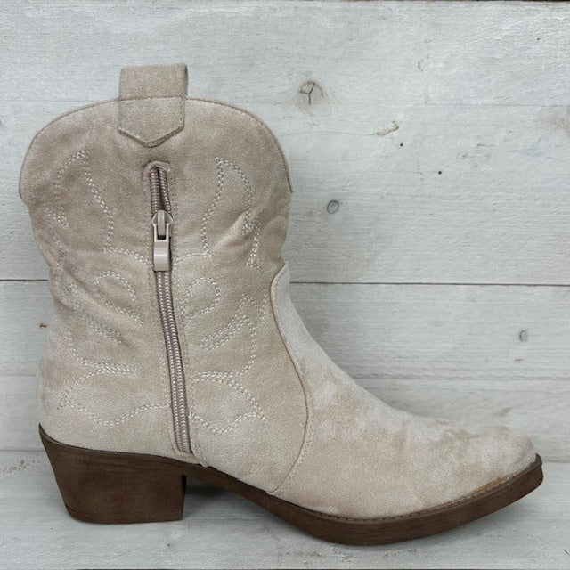 Suèdine cowboylaarsje beige
