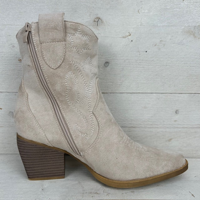 Cowboylaarsje beige suède