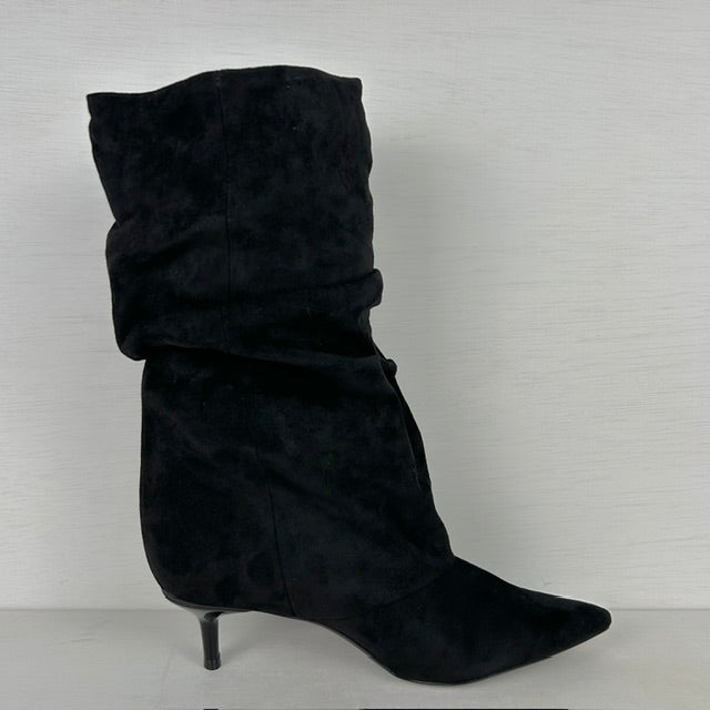 Slouchy laarzen met naaldhakje zwart
