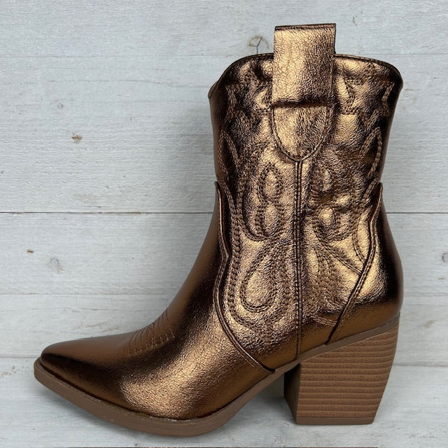 Cowboylaarsje metallic rose gold