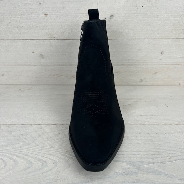 Cowboy enkellaarsje zwart suède