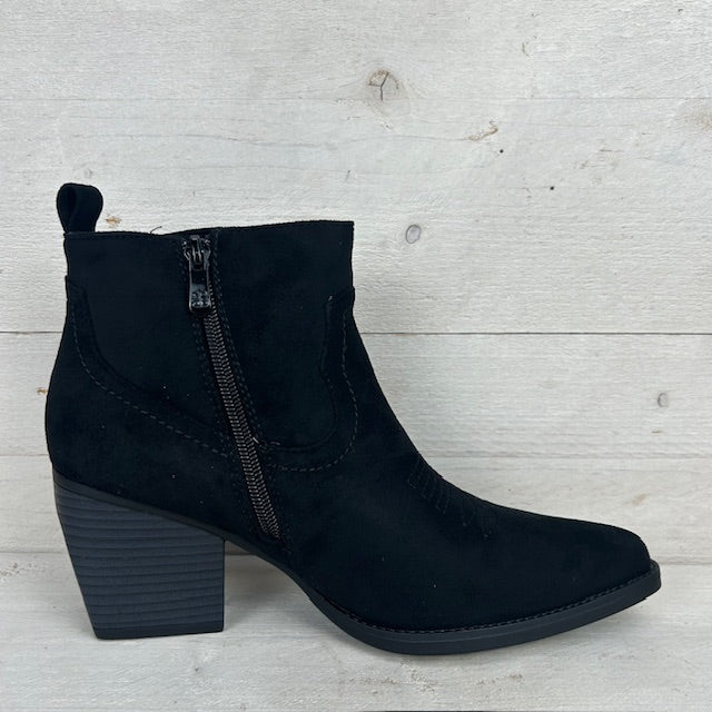 Cowboy enkellaarsje zwart suède