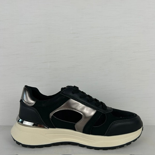 Casual sneakers met ritsje zwart