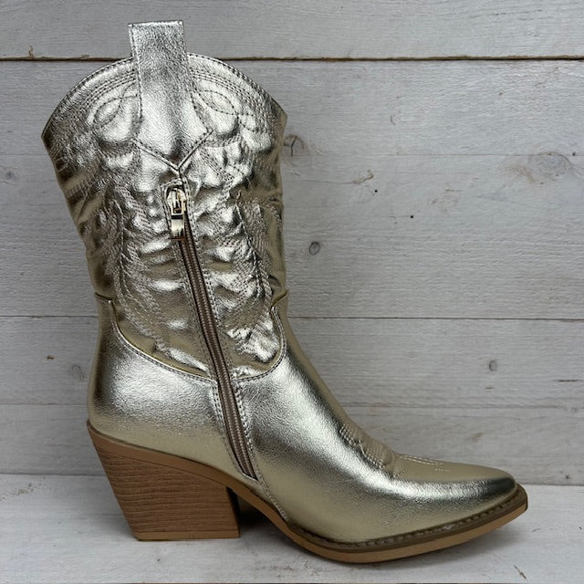 Stoere cowboylaarzen goud