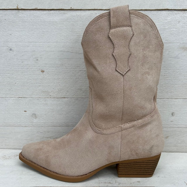Basic suèdine cowboylaarzen beige