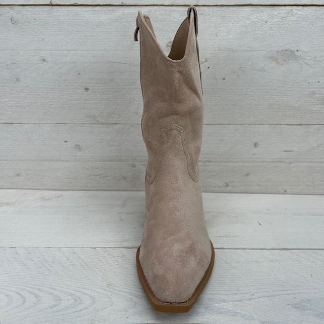 Basic suèdine cowboylaarzen beige