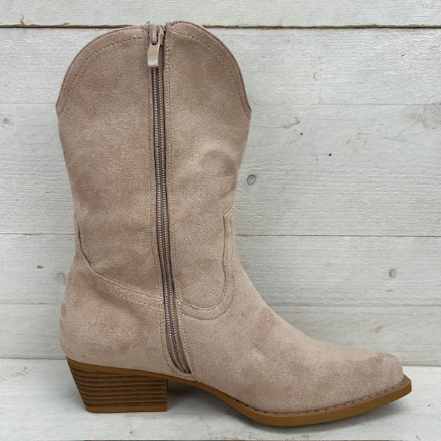 Basic suèdine cowboylaarzen beige
