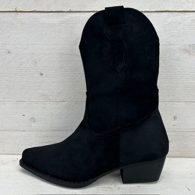 Basic suèdine cowboylaarzen zwart