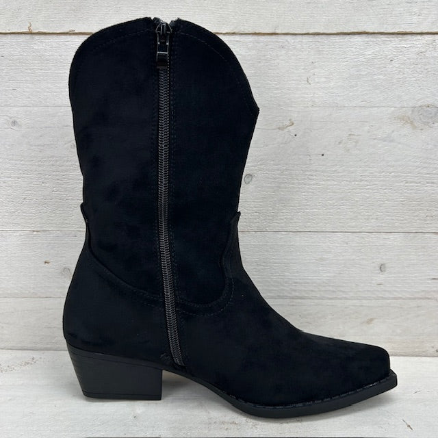 Basic suèdine cowboylaarzen zwart