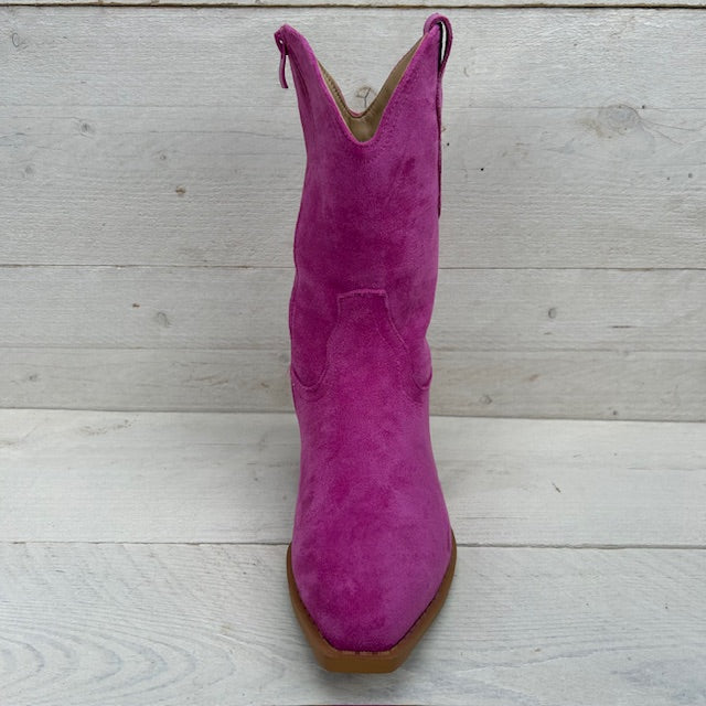 Basic suèdine cowboylaarzen fuchsia