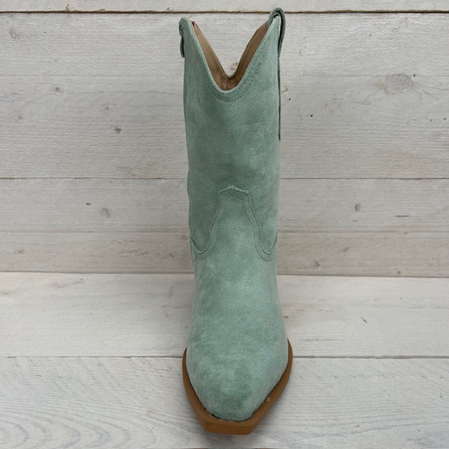 Basic suèdine cowboylaarzen groen
