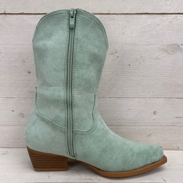 Basic suèdine cowboylaarzen groen