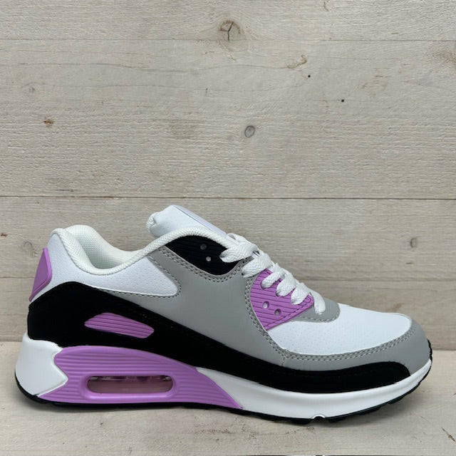 Air sneakers wit grijs paars