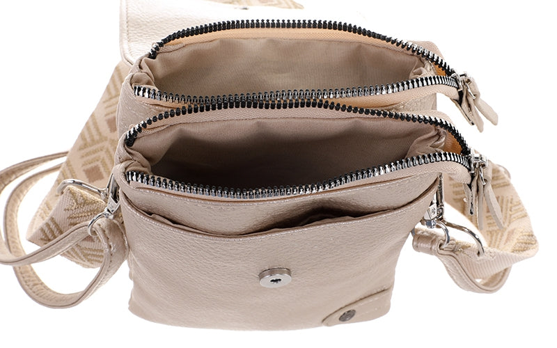 Champagne telefoon- en schoudertasje Hartford