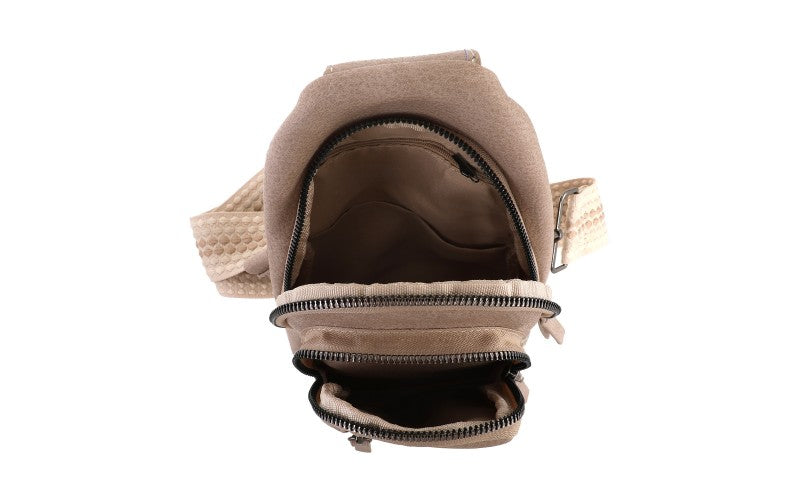 Taupe crossbody / rugtasje Mattie
