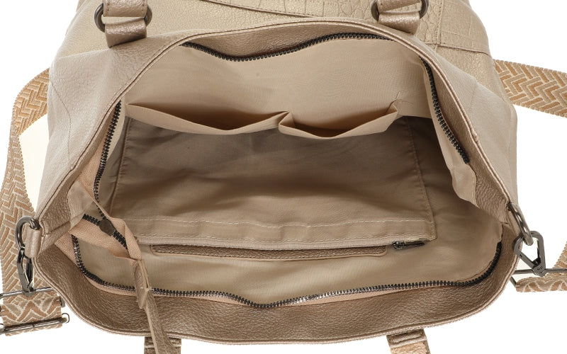 Classic champagne schoudertas / shopper Clever