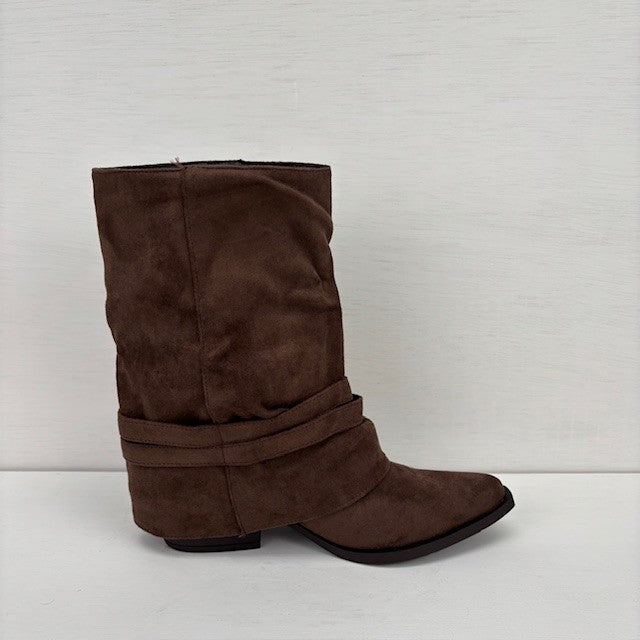 Cowboylaarsje met franjes bruin