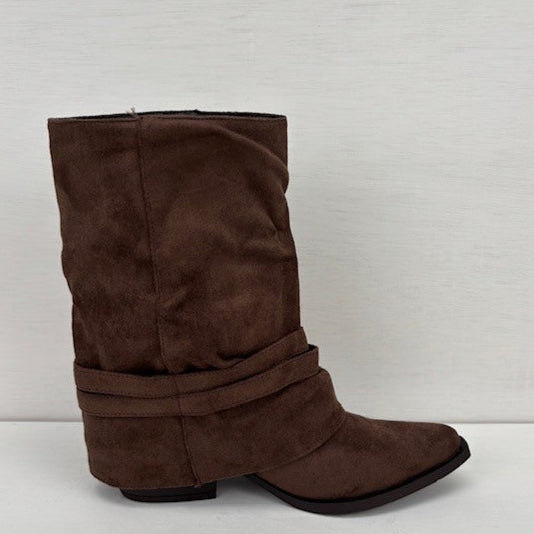 Cowboylaarsje met franjes bruin