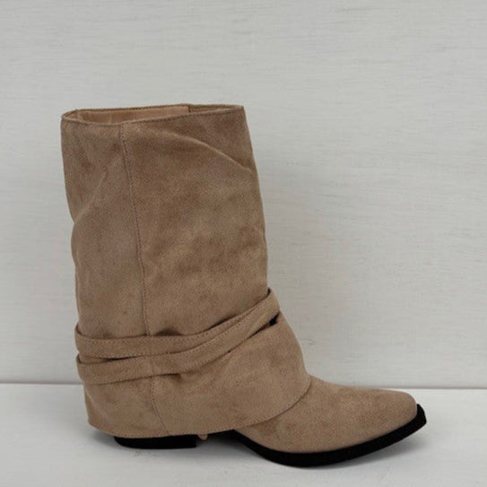 Cowboylaarsje met franjes khaki