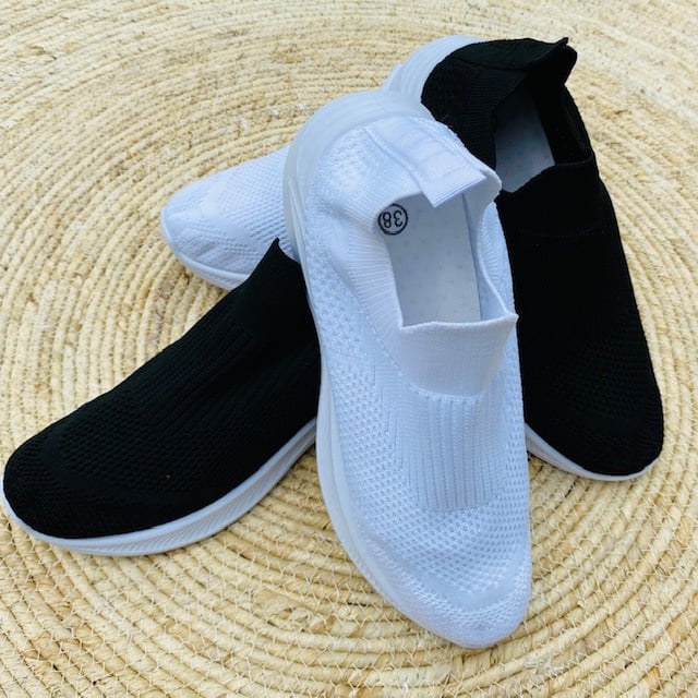 Instapsneakers zwart & wit 8602