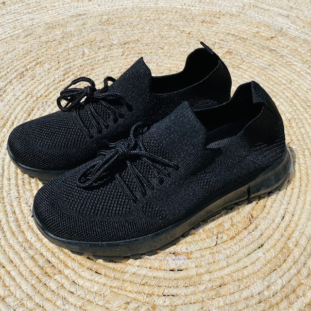 Combideal instapsneaker met veter zwart khaki