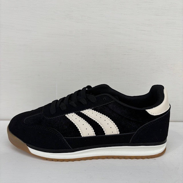 Sportieve retro sneaker zwart wit