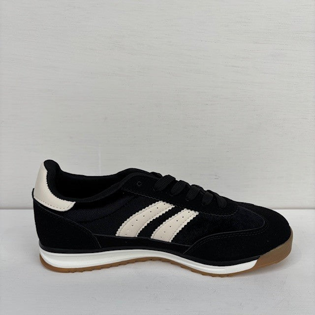 Sportieve retro sneaker zwart wit