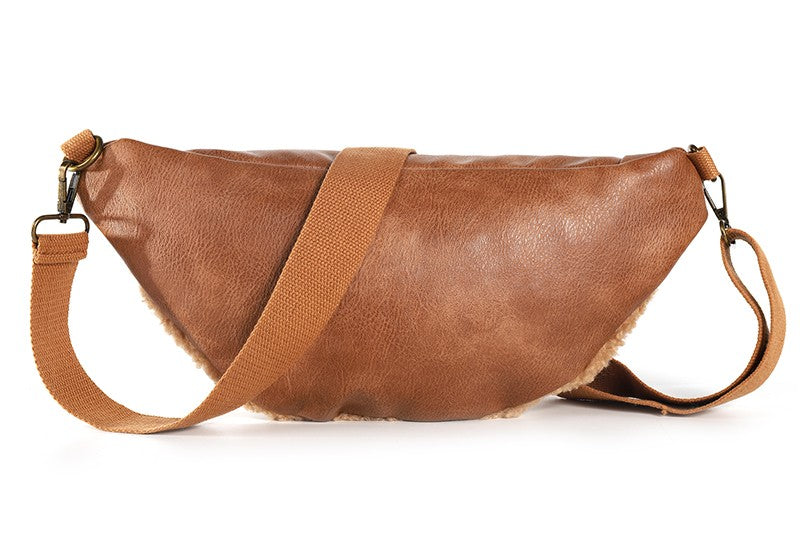 Camel teddy heuptasje / crossbody Bilund