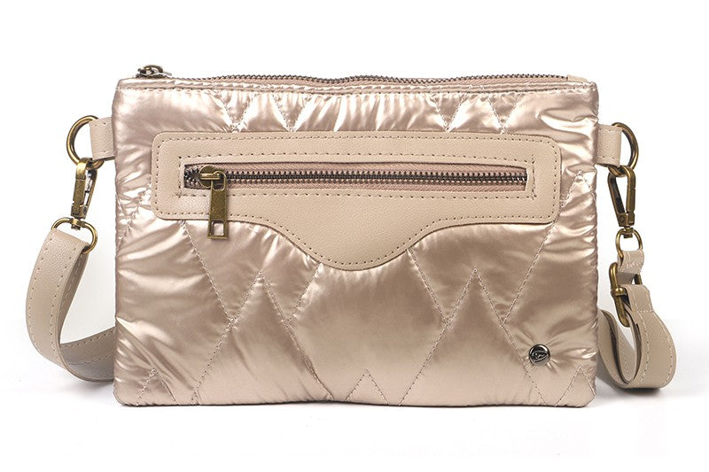 Champagne schoudertasje / crossbody Bantas