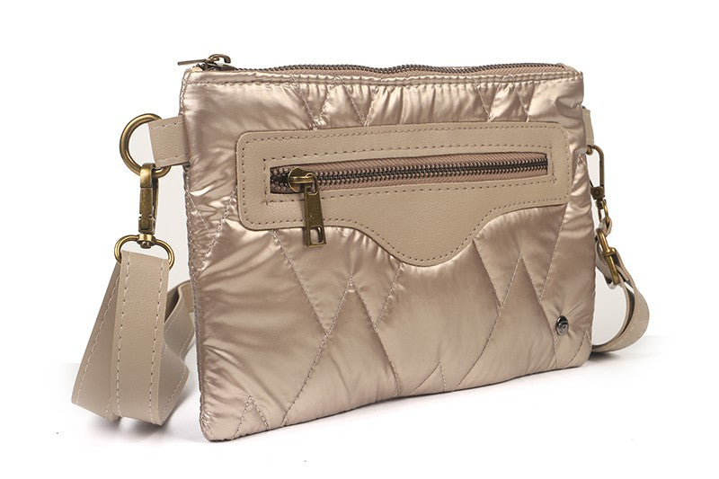 Champagne schoudertasje / crossbody Bantas